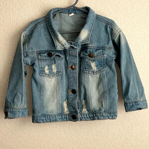 Ying Shan size 4T distressed jean jacket. Like new!